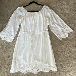 Miguelina white cotton embroidered dress